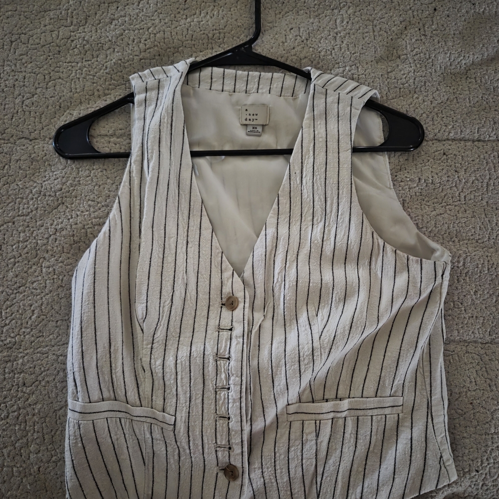 A New Day Cream and Black Striped Top